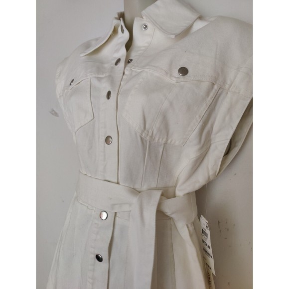Culpos x INC International Concepts Jean Dress Mini White NWT SZ MED MSRP $120 - Picture 5 of 11